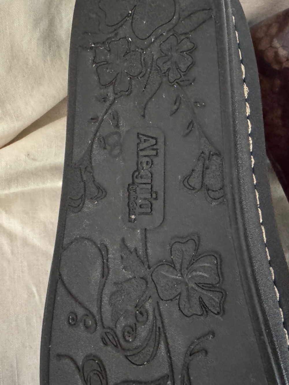 ALEGRIA FELIZ MARY JANE COMFORT SHOES BROWN SNAKE PRINT PATENT LEATHER - SIZE 41 - Picture 6 of 7